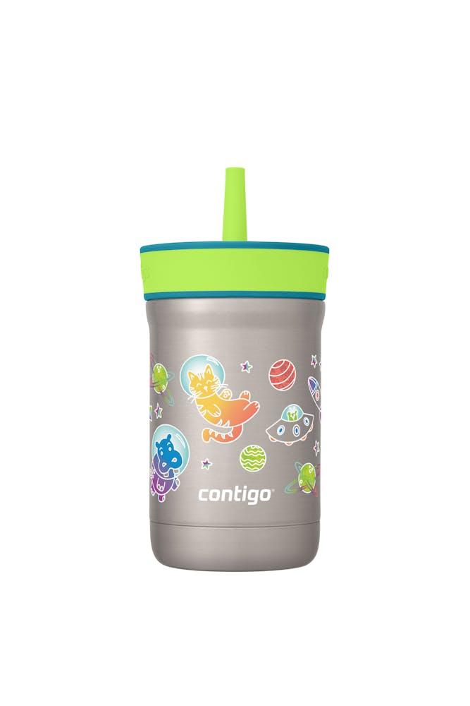 Kids Leighton Spill-Proof Stainless Steel Tumbler with Straw, 12oz P0