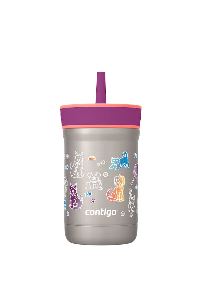 Kids Leighton Spill-Proof Stainless Steel Tumbler with Straw, 12oz P0